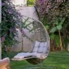 Fiona Outdoor Relax Swing Chair With Stand - Cream