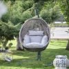 Rosso S Outdoor Swing Chair With Stand - Anthrachite/Flora Grey