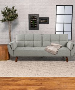 Caufield Upholstered Buscuit Tufted Covertible Sofa Bed Grey