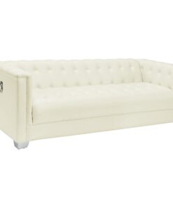 Chaviano Tufted Upholstered Sofa Pearl White