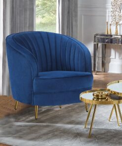 Sophia Upholstered Vertical Channel Tufted Chair Blue