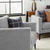 Apperson Cushioned Back Arm Chair Light Grey