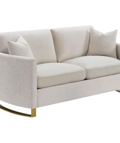 Corliss Upholstered Arched Arms Loveseat Beige