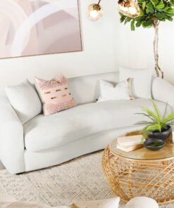 Isabella Upholstered Tight Back Sofa White