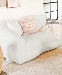 Isabella Upholstered Tight Back Loveseat White
