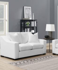 Ashlyn Upholstered Sloped Arms Loveseat White