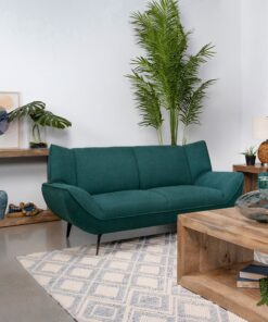 Acton Upholstered Flared Arm Loveseat Teal Blue