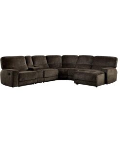 Shreveport 6-Piece Modular Reclining Sectional With Right Chaise In Brown 8238*6Lrrc | Homelegance