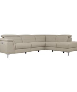 Cinque Taupe Leather Power Reclining Sectional 8256 | Homelegance