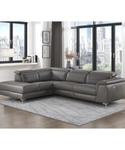 Cinque 2-Piece Power Sectional With Left Chaise In Dark Gray 8256M-Gry*2Lrpw | Homelegance