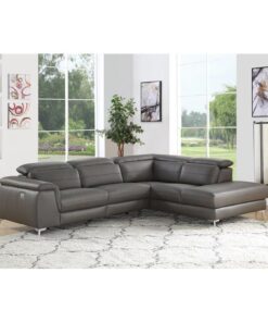 Cinque 2-Piece Power Sectional With Right Chaise In Dark Gray 8256M-Gry*2Rlpw | Homelegance