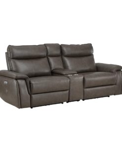 Moroni Power Double Reclining Loveseat With Center Console And Power Headrest In Dark Brown 8259Rfdb-2Cnpwh* | Homelegance