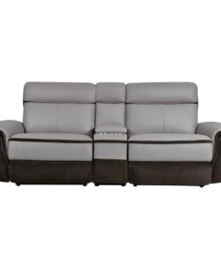 Laertes Power Double Reclining Loveseat With Center Console In Taupe Gray 8318-2Cnpw* | Homelegance