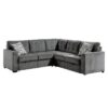 Lanning 3-Piece Sectional With Pull-Out Bed And Pull-Out Ottoman In Gray 9311Gy*Sc | Homelegance