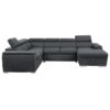 Berel 4-Piece Sectional With Pull-Out Bed And Adjustable Headrests In Charcoal 9355Cc*42Lrc | Homelegance