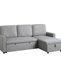Brandolyn 2 Piece Reversible Sectional With Pull-Out Bed And Hidden Storage In Light Gray 9359Gry*Sc | Homelegance