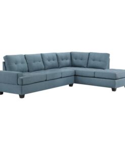 Dunstan 2-Piece Reversible Sectional With Chaise In Blue 9367Bu*Sc | Homelegance