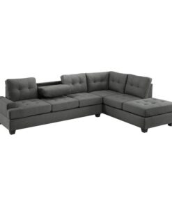 Dunstan 2-Piece Reversible Sectional With Chaise In Dark Gray 9367Dg*Sc | Homelegance