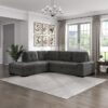 Brooklyn 2-Piece Sectional With Left Chaise In Dark Gray 9390Dg*2Lc2R | Homelegance
