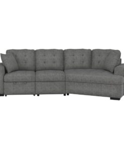 Logansport 2-Piece Sectional With Pull-Out Ottoman 9401Gry-22Lru | Homelegance
