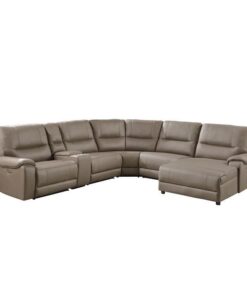 Legrande 6-Piece Modular Power Reclining Sectional With Power Headrest And Right Chaise In Taupe 9429Tp*6Rclrpwh | Homelegance