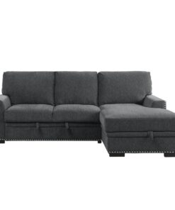 Morelia 2 Piece Sectional With Pull-Out Bed And Right Chaise With Hidden Storage In Charcoal 9468Cc*2Rc2L | Homelegance