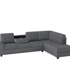 Maston 2 Piece Reversible Sectional With Chaise In Dark Gray 9507Dgy*Sc | Homelegance