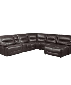 Dyersburg 6-Piece Power Reclining Sectional With Right Chaise In Brown 9579Brw*6Lrrcpw | Homelegance