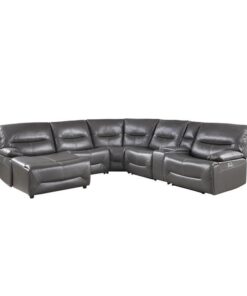 Dyersburg 6-Piece Power Reclining Sectional With Left Chaise In Gray 9579Gry*6Lcrrpw | Homelegance