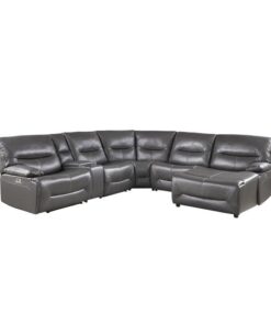 Dyersburg 6-Piece Power Reclining Sectional With Right Chaise In Gray 9579Gry*6Lrrcpw | Homelegance