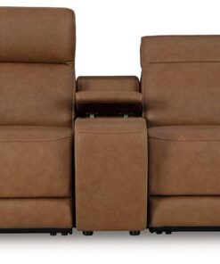 Magic Man Power Reclining Sectional Loveseat with Console
