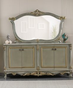 Buse 78" Wide 4 Door Buffet With Mirror
