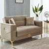 Clara 77" Wide Square Arm Convertible Loveseat