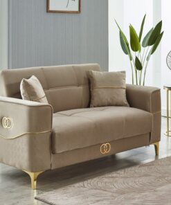 Clara 77" Wide Square Arm Convertible Loveseat