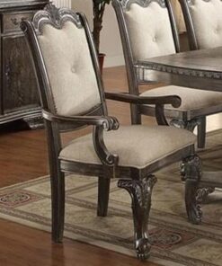 Crown Mark Kiera Arm Chair (Set of 2) in Grey 2151A-GY