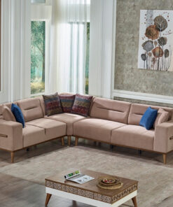 Odesa 122" Wide Square Arm Extendable Sectional