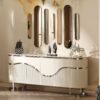 Pragka 81" Wide 4 Door Buffet with Mirror