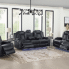 2226 BLACK SOFA&LOVESEAT
