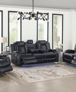 2226 BLACK SOFA&LOVESEAT